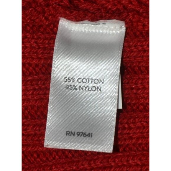 J. Jill Ladies Red Long Sleeve Pullover Cable Knit Sweater Size M Casual Stretch - Picture 7 of 8